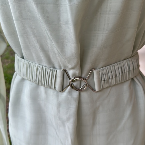 Mint colored belted boatneck with adjustable ties mini dress by Camila Coelho - Picture 4 of 12